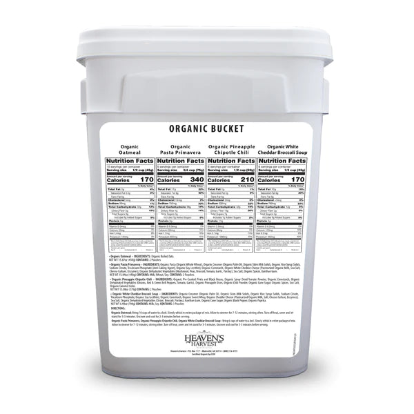 1 Month USDA Organic Emergency Food Supply